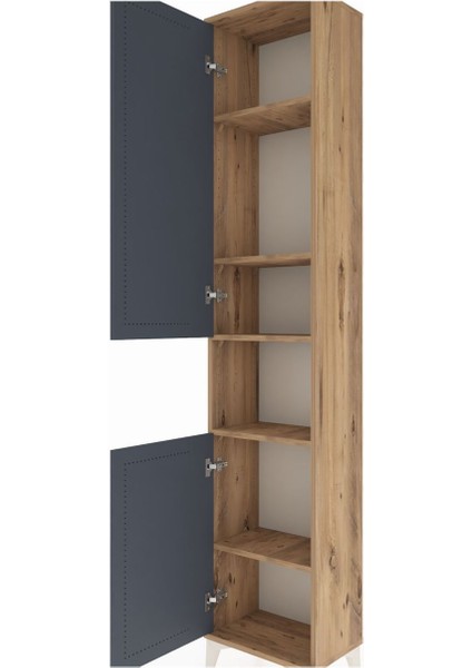 Arges Dolap 5 Raflı 2 Kapaklı 44X30X221 Çam-Antrasit indirimleri