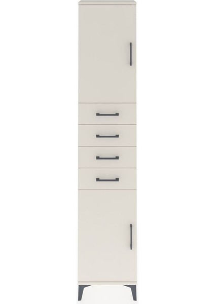 Arges Dolap 3 Raflı 4 Çekmeceli 2 Kapaklı 44X30X221 Aytaşı-Aytaşı