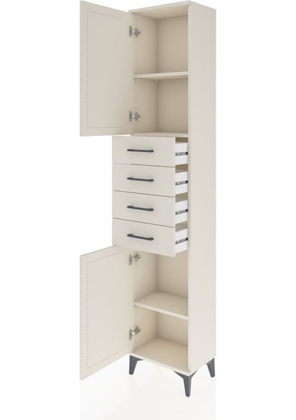Arges Dolap 3 Raflı 4 Çekmeceli 2 Kapaklı 44X30X221 Aytaşı-Aytaşı fırsatları