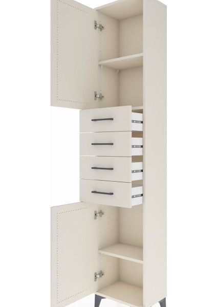 Arges Dolap 3 Raflı 4 Çekmeceli 2 Kapaklı 44X30X221 Aytaşı-Aytaşı indirimleri