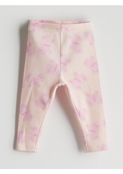 Yeni Sezon Beli Lastikli Kelebek Desenli Kız Bebek Tayt