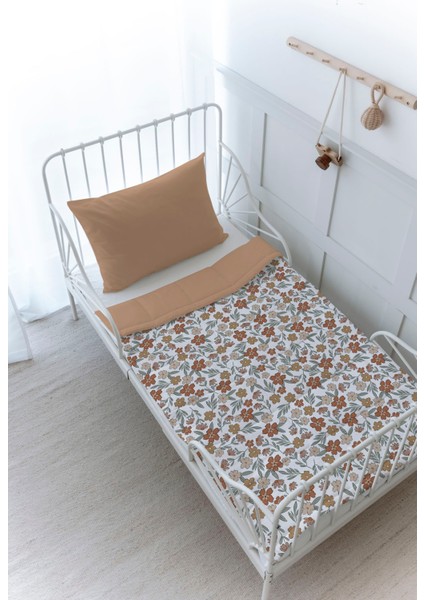 Organik Baskılı Bebek (100X150 Cm) Yorgan Seti - Iconic Serisi - Vintage Flower