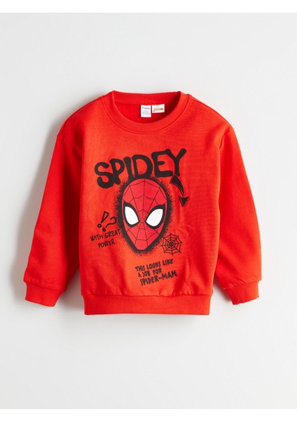 Yeni Sezon Spider-Man Baskılı Erkek Çocuk Sweatshirt