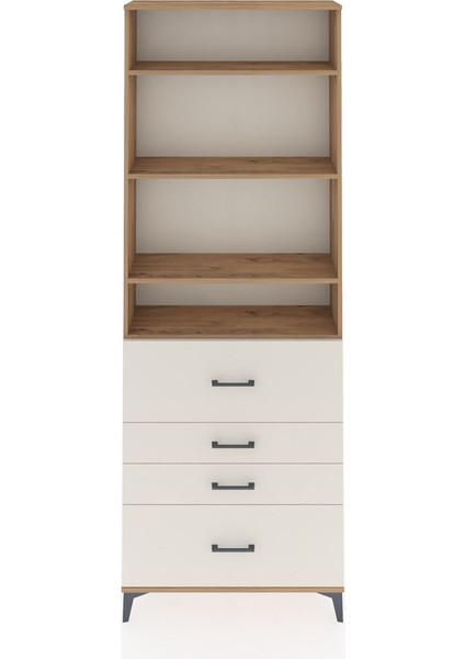 Arges Dolap 4 Raflı 4 Çekmeceli 88X30X243 Çam-Aytaşı
