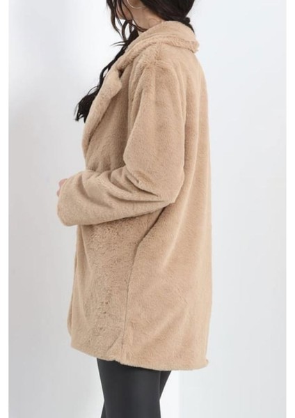 Kadın Astarlı Çift Cepli Suni Peluş Kürk Yumoş Ceket fiyatları