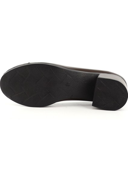 Kadın Kahve Kısa Kalın Topuklu Hakiki Deri Ayakkabı fırsatları