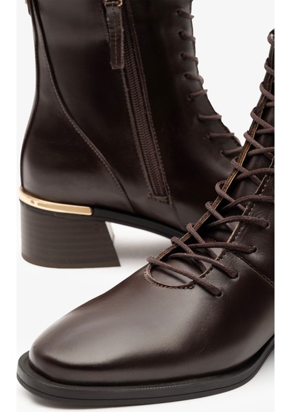 Tilda Kahverengi Deri Kadın Bot indirimleri