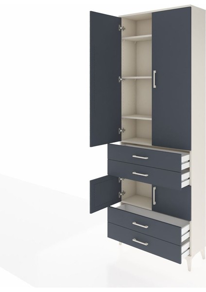 Arges Dolap 5 Raflı 4 Çekmeceli 4 Kapaklı 88X30X243 Aytaşı-Antrasit fırsatları