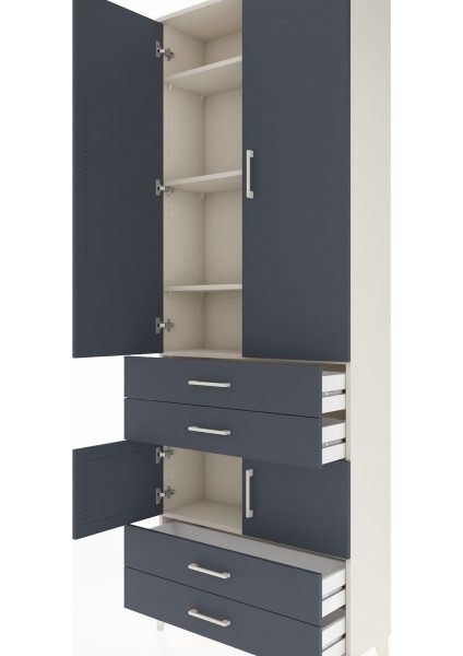 Arges Dolap 5 Raflı 4 Çekmeceli 4 Kapaklı 88X30X243 Aytaşı-Antrasit indirimleri