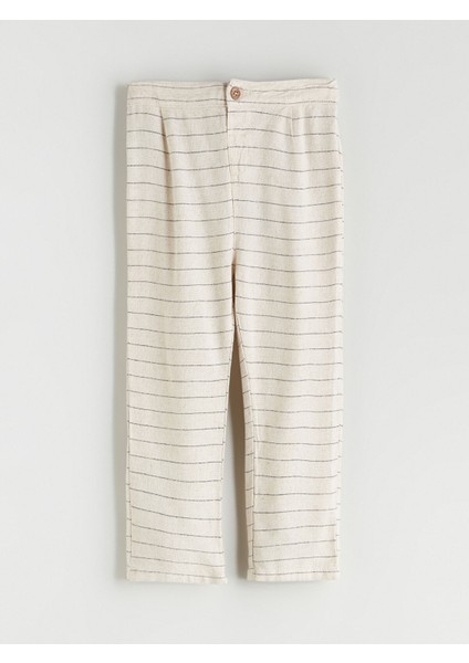 Yeni Sezon Beli Lastikli Çizgili Erkek Bebek Pantolon