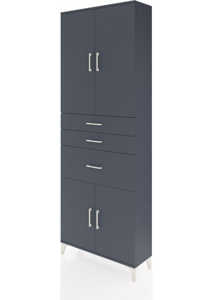 Arges Dolap 4 Raflı 3 Çekmeceli 4 Kapaklı 88X30X243 Antrasit-Antrasit modelleri