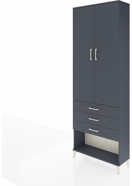 Arges Dolap 4 Raflı 3 Çekmeceli 2 Kapaklı 88X30X243 Antrasit-Antrasit modelleri