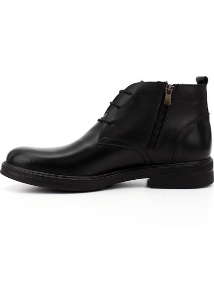 Erkek Siyah Fermuarlı Hakiki Deri Klasik Bot modelleri