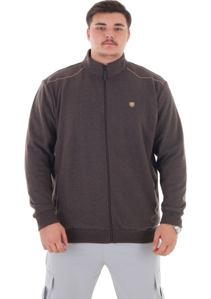 Erkek Büyük Beden 122-158 Kilo Arası Için Uygun Pamuklu Geniş Kalıp Dik Yaka Fermuarlı Sweat Mont fiyatları