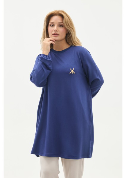 Yıldız Broşlu Krsital Kumaş Büyük Beden Tunik