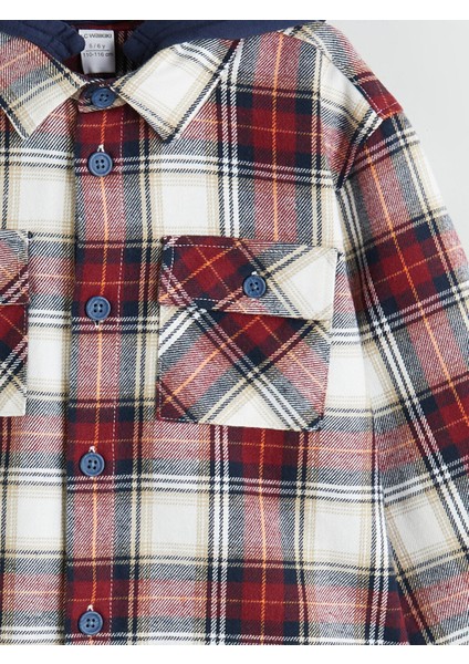 Yeni Sezon Kapüşonlu Ekose Erkek Çocuk Gömlek modelleri