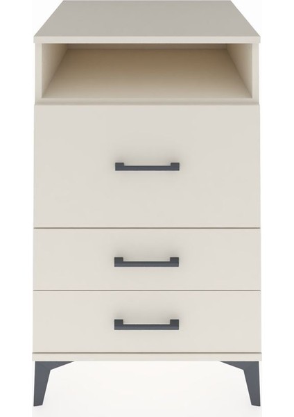 Kronos Komodin Tek Raflı 3 Çekmeceli 60X59X96 Aytaşı-Aytaşı