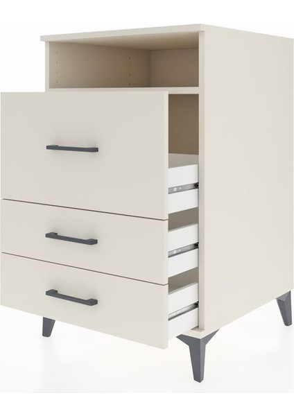 Kronos Komodin Tek Raflı 3 Çekmeceli 60X59X96 Aytaşı-Aytaşı fırsatları