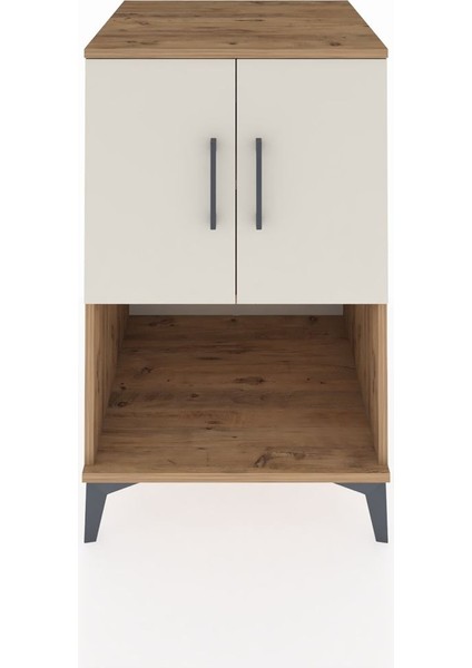 Kronos Komodin 2 Raflı 2 Kapaklı 60X59X96 Çam-Aytaşı