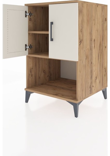 Kronos Komodin 2 Raflı 2 Kapaklı 60X59X96 Çam-Aytaşı fırsatları