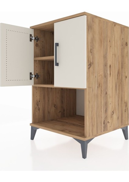 Kronos Komodin 2 Raflı 2 Kapaklı 60X59X96 Çam-Aytaşı indirimleri
