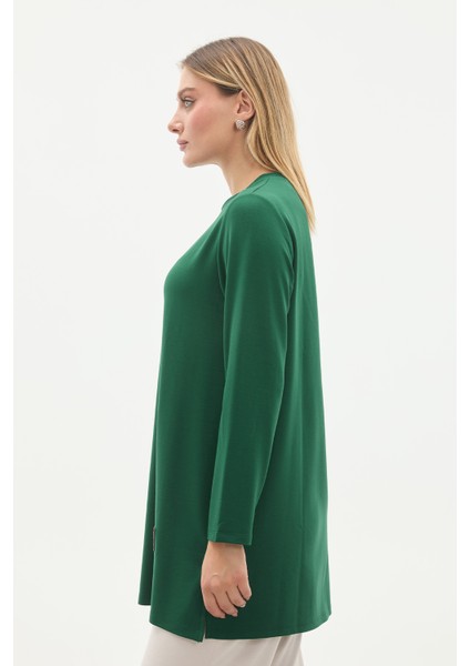 Kristal Bisiklet Yaka Armalı Uzun Tunik modelleri