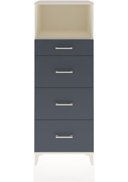 Hyperion Dolap Tek Raflı 4 Çekmeceli 60X44X163 Aytaşı-Antrasit