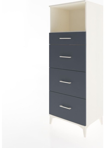 Hyperion Dolap Tek Raflı 4 Çekmeceli 60X44X163 Aytaşı-Antrasit modelleri