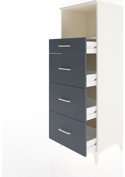 Hyperion Dolap Tek Raflı 4 Çekmeceli 60X44X163 Aytaşı-Antrasit fırsatları