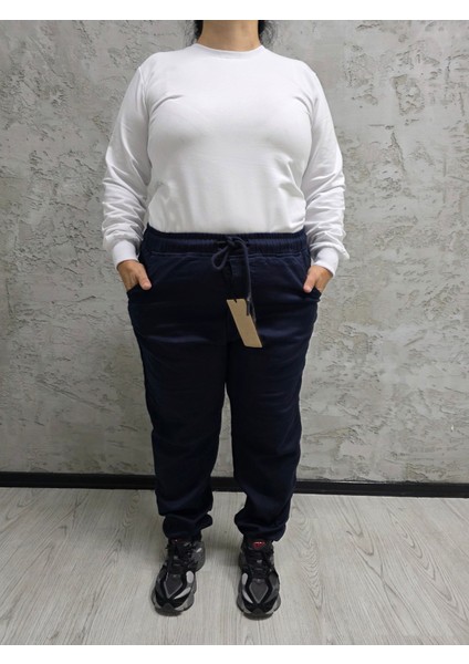 QKBYN-15000-BATTAL Beden Bayan Lastikli Pantolon