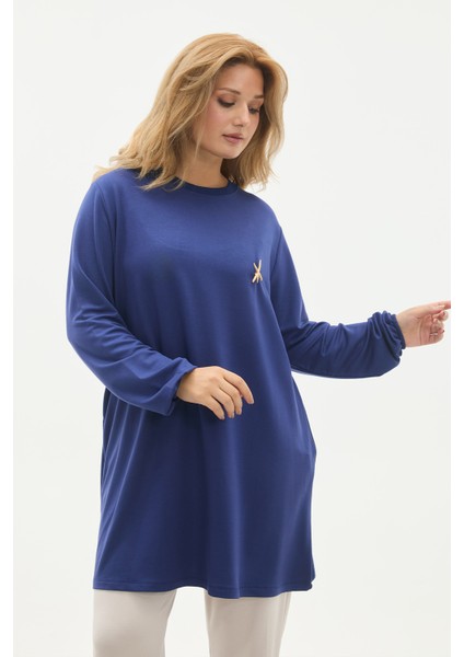 Yıldız Broşlu Krsital Kumaş Büyük Beden Tunik fiyatları