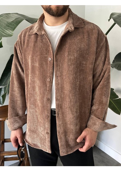 Bayaygün 5103 Oversize Kadife Gomlek _açık Kahve fiyatları