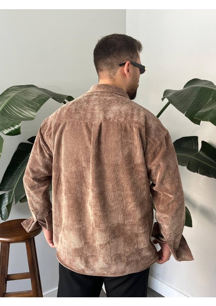 Bayaygün 5103 Oversize Kadife Gomlek _açık Kahve fırsatları