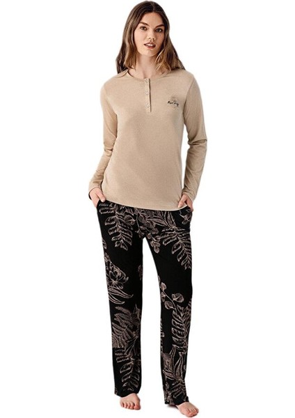 Kadın Vizon Battal Beden Pijama Takımı 3439-X