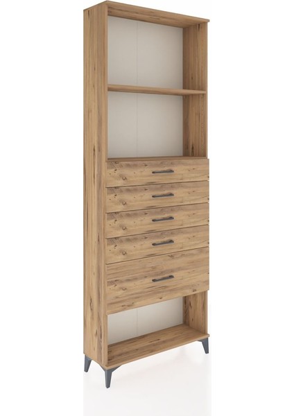 Arges Dolap 2 Raflı 5 Çekmeceli 88X30X243 Çam-Çam fiyatları