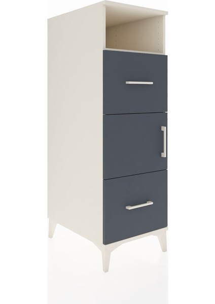 Kronos Dolap 2 Raflı 2 Çekmeceli Tek Kapaklı 44X59X134 Aytaşı-Antrasit fiyatları