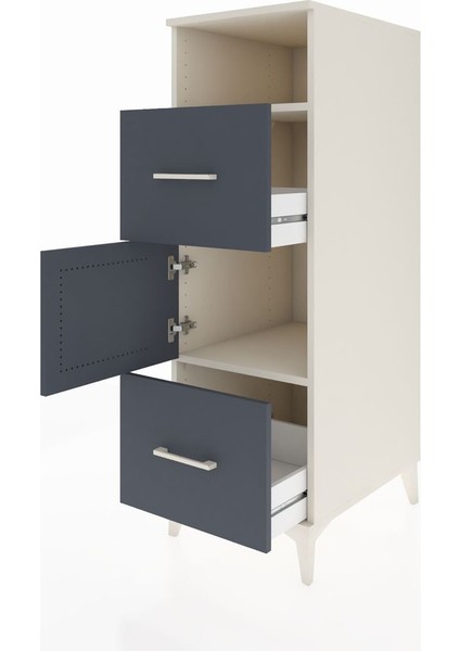 Kronos Dolap 2 Raflı 2 Çekmeceli Tek Kapaklı 44X59X134 Aytaşı-Antrasit fırsatları