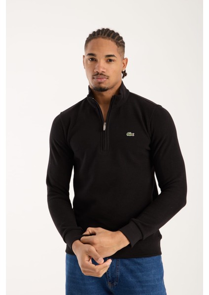 oste Fermuar Yaka Siyah Regular Fit