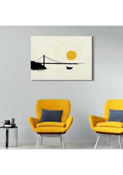 “uçurtmalı Istanbul Tablosu – Galata Kulesi Siluetli Minimal Sanat Duvar Dekoru”