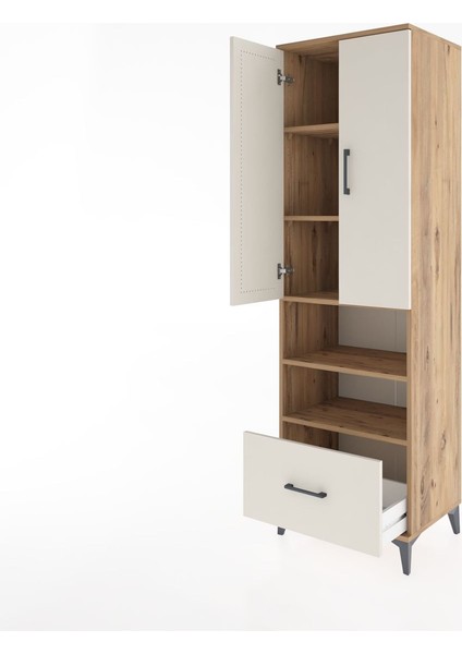 Hyperion Dolap 5 Raflı Tek Çekmeceli 2 Kapaklı 60X44X195 Çam-Aytaşı fırsatları