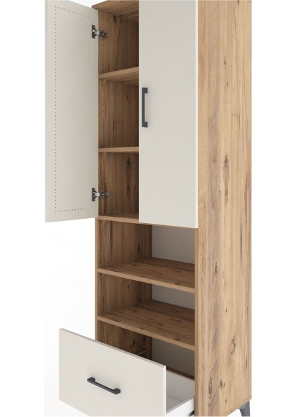 Hyperion Dolap 5 Raflı Tek Çekmeceli 2 Kapaklı 60X44X195 Çam-Aytaşı indirimleri