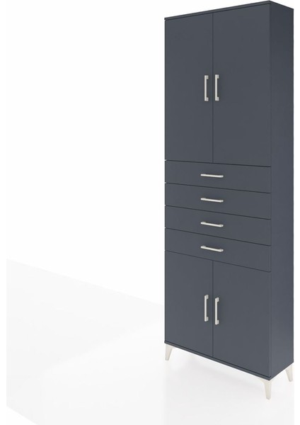 Arges Dolap 3 Raflı 4 Çekmeceli 4 Kapaklı 88X30X243 Antrasit-Antrasit modelleri