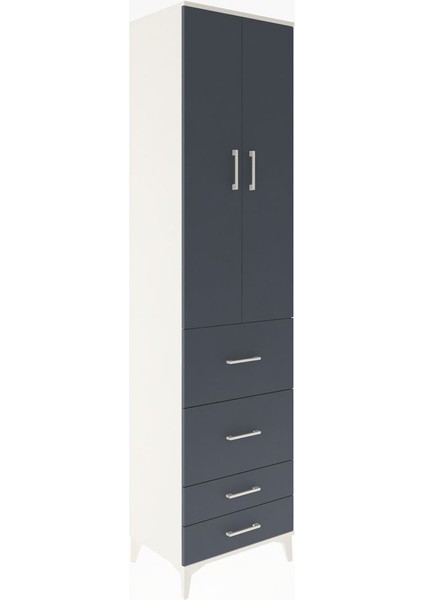 Hyperion Dolap 4 Raflı 4 Çekmeceli 2 Kapaklı 60X44X243 Aytaşı-Antrasit fiyatları