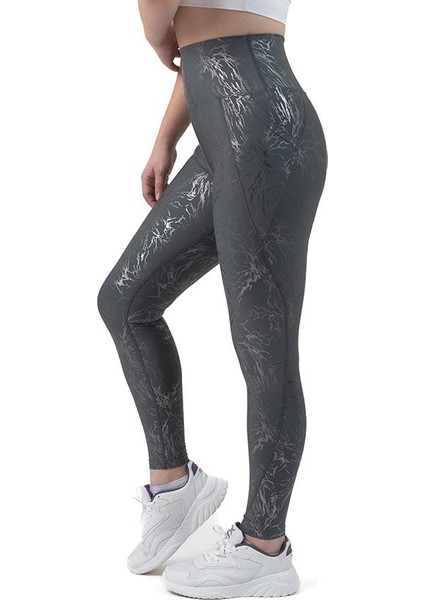 Glitter Yüksek Bel Cepli Spor Tayt fırsatları