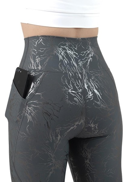 Glitter Yüksek Bel Cepli Spor Tayt indirimleri