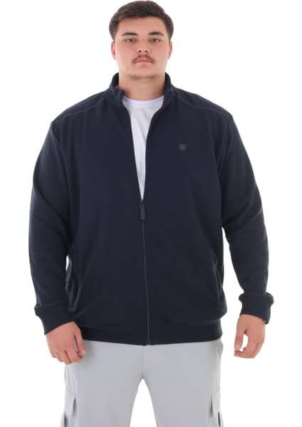 Erkek Büyük Beden 122-158 Kilo Arası Için Uygun Pamuklu Geniş Kalıp Dik Yaka Fermuarlı Sweat Mont fiyatları