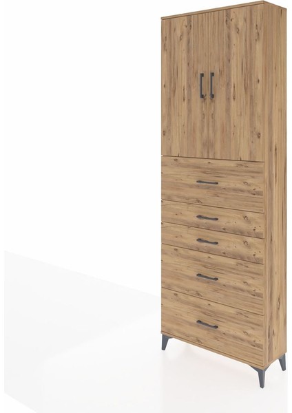 Arges Dolap 3 Raflı 5 Çekmeceli 2 Kapaklı 88X30X243 Çam-Çam modelleri