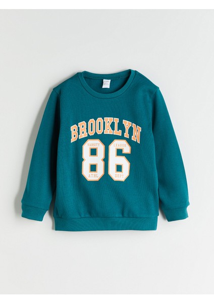 Yeni Sezon Yazı Baskılı Erkek Çocuk Sweatshirt