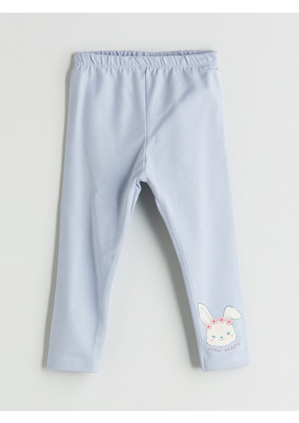 Yeni Sezon Beli Lastikli Baskılı Kız Bebek Tayt 2'li indirimleri