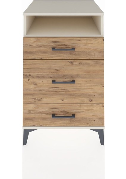 Kronos Komodin Tek Raflı 3 Çekmeceli 60X59X96 Aytaşı-Çam